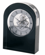 DARTINGTON CRYSTAL CURVE CRYSTAL BLACK CLOCK